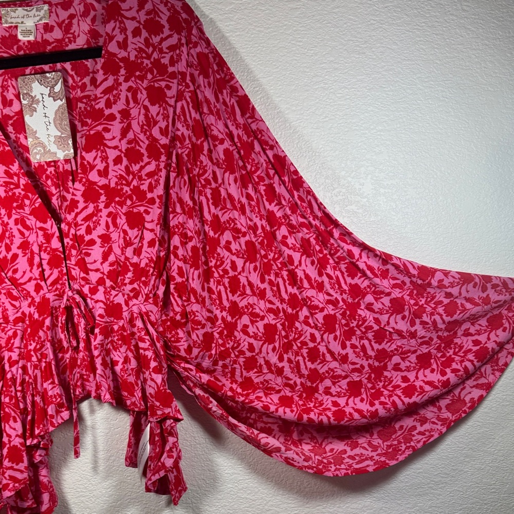 Floral Red and Pink Blouse - Picture 3 of 11